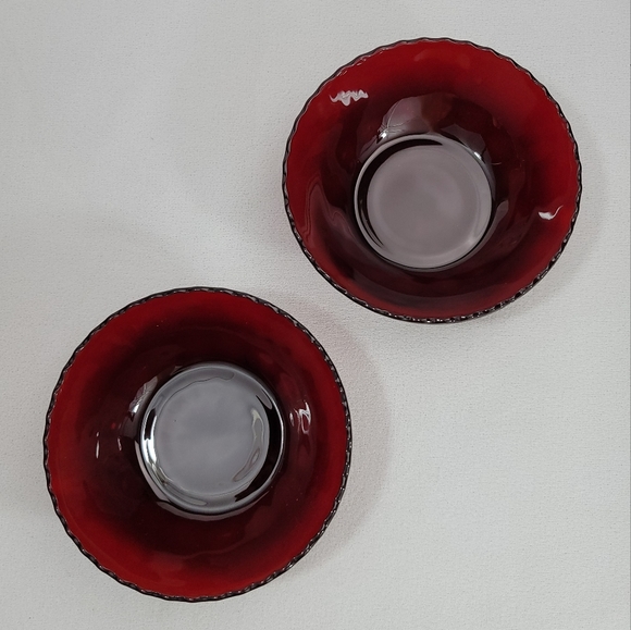 Vtg Royal Ruby Fruit Dessert Bowls - Picture 3 of 9